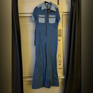 Hippie Shake Ramble On Denim Jumpsuit {read description}